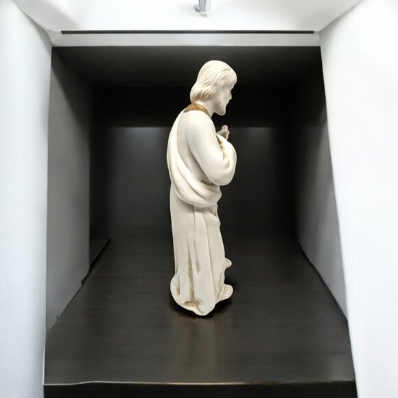 Nativity Joseph - White Bisque with Gold Trim - Christmas - Lantern - Picture 2 of 6